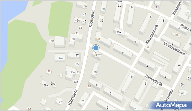 Kielce, Zamenhofa Ludwika, dr., 9, mapa Kielc