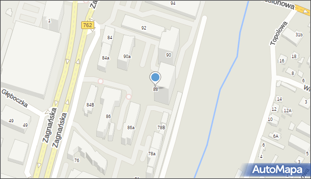 Kielce, Zagnańska, 88, mapa Kielc