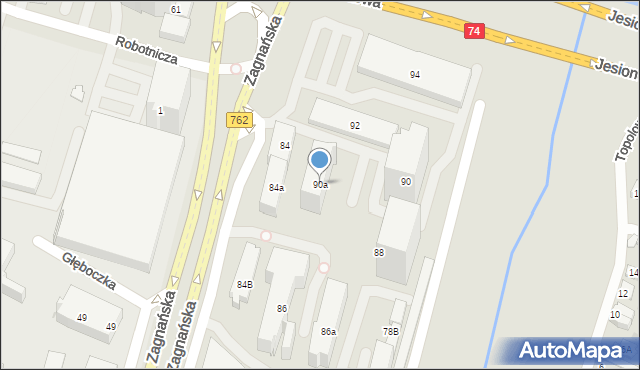 Kielce, Zagnańska, 90a, mapa Kielc