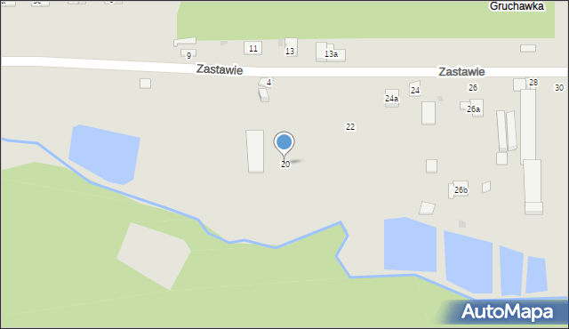 Kielce, Zastawie, 20, mapa Kielc