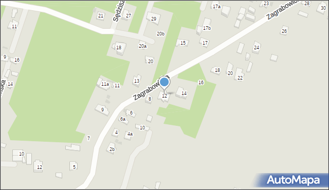 Kielce, Zagrabowicka, 12a, mapa Kielc