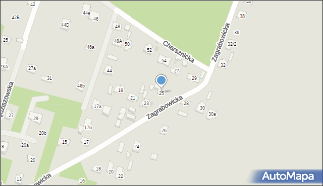 Kielce, Zagrabowicka, 25, mapa Kielc