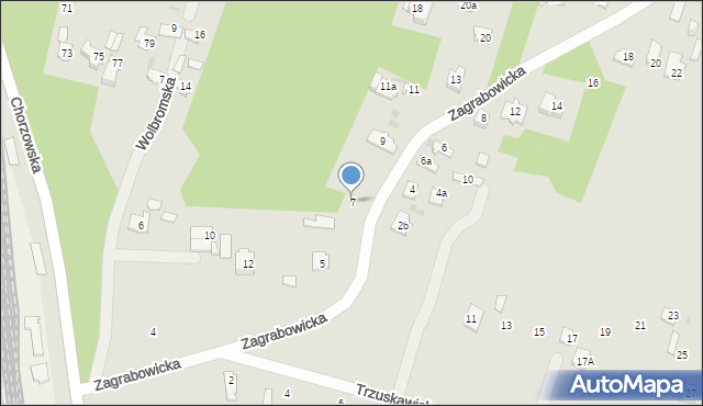 Kielce, Zagrabowicka, 7, mapa Kielc