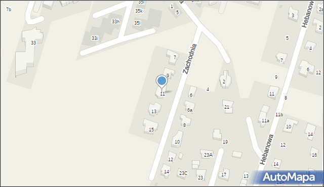 Kiełczów, Zachodnia, 11, mapa Kiełczów