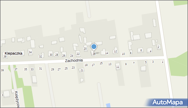 Klepaczka, Zachodnia, 18, mapa Klepaczka