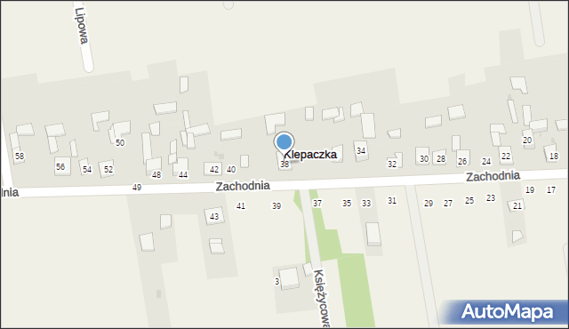 Klepaczka, Zachodnia, 38, mapa Klepaczka