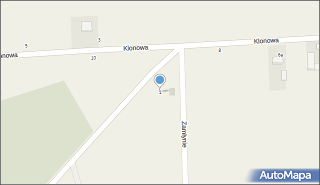 Kłoczew, Zamłynie, 1, mapa Kłoczew