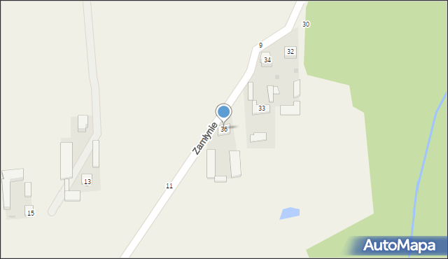 Kłoczew, Zamłynie, 36, mapa Kłoczew