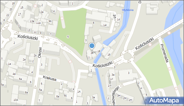 Kłodzko, Zawiszy Czarnego, 18, mapa Kłodzka