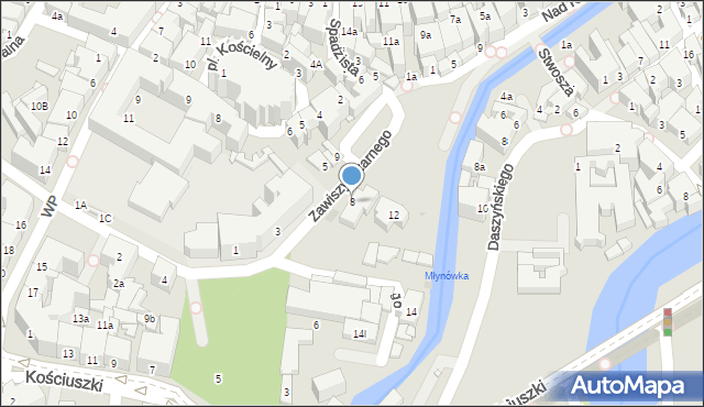 Kłodzko, Zawiszy Czarnego, 8, mapa Kłodzka