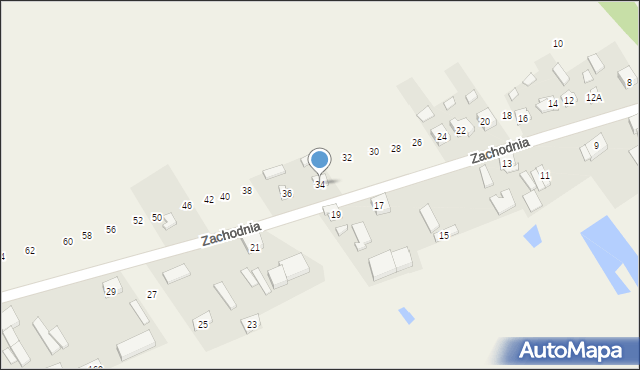 Klonowa, Zachodnia, 34, mapa Klonowa