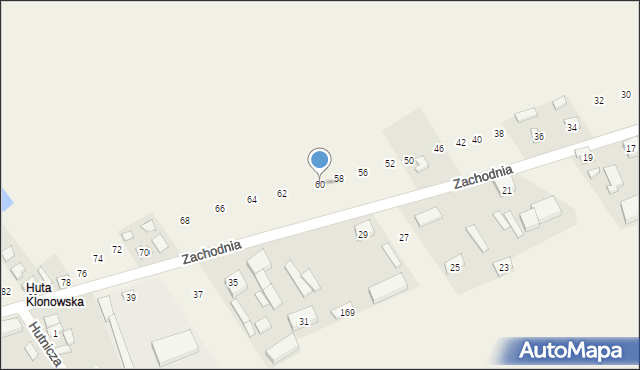 Klonowa, Zachodnia, 60, mapa Klonowa