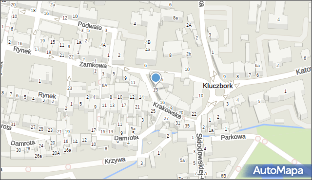 Kluczbork, Zamkowa, 13, mapa Kluczbork