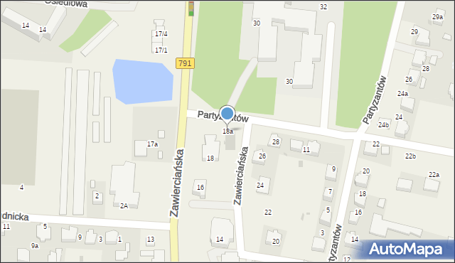 Klucze, Zawierciańska, 18a, mapa Klucze