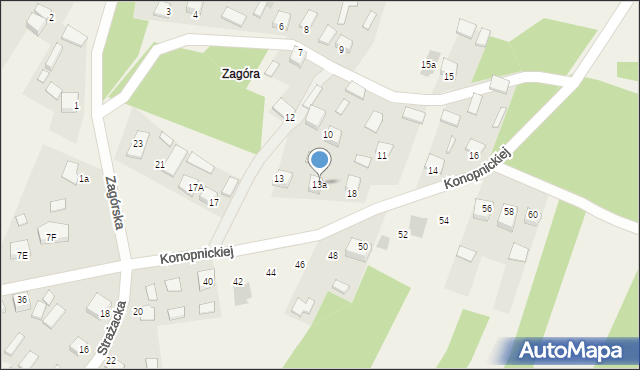 Kłyżów, Zagórska, 13a, mapa Kłyżów