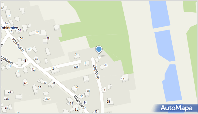 Kobiernice, Zapłocie, 6, mapa Kobiernice