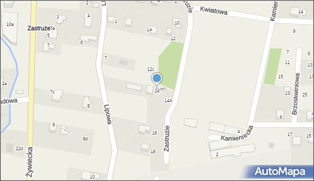 Kobiernice, Zastruzie, 14, mapa Kobiernice