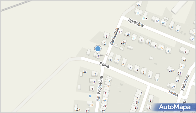 Kobierzyce, Zachodnia, 4, mapa Kobierzyce