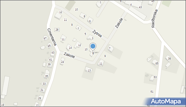 Kobylice, Zakole, 8, mapa Kobylice