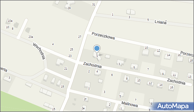 Kobylice, Zachodnia, 1, mapa Kobylice