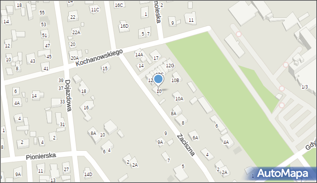 Kobyłka, Zaciszna, 10, mapa Kobyłka