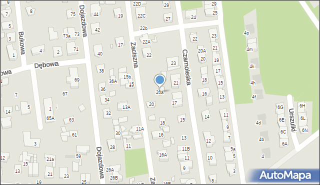 Kobyłka, Zaciszna, 20a, mapa Kobyłka