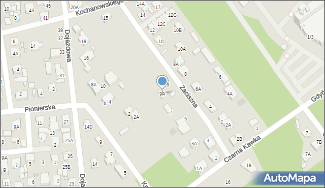 Kobyłka, Zaciszna, 9A, mapa Kobyłka