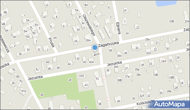 Kobyłka, Zagańczyka Antoniego, ks., 40, mapa Kobyłka