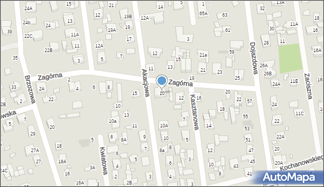 Kobyłka, Zagórna, 10, mapa Kobyłka