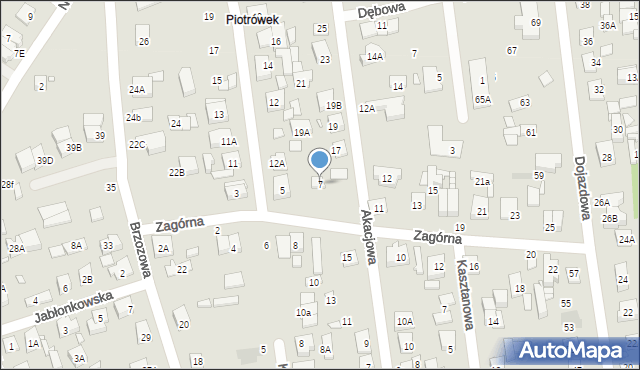 Kobyłka, Zagórna, 7, mapa Kobyłka