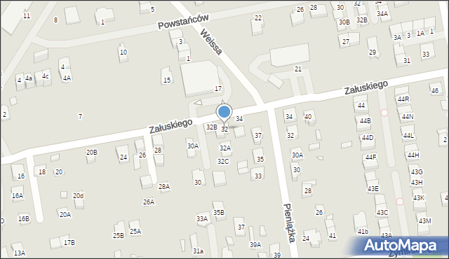 Kobyłka, Załuskiego Marcina, ks., 32, mapa Kobyłka