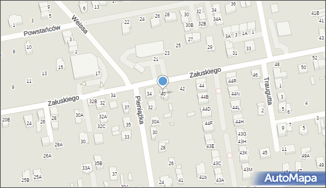 Kobyłka, Załuskiego Marcina, ks., 40, mapa Kobyłka