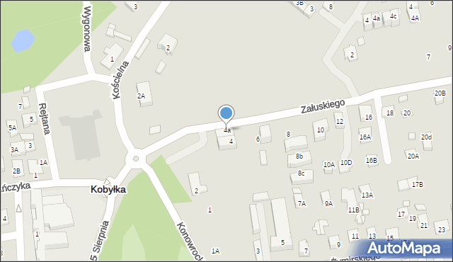 Kobyłka, Załuskiego Marcina, ks., 4a, mapa Kobyłka