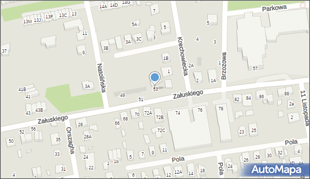 Kobyłka, Załuskiego Marcina, ks., 53, mapa Kobyłka