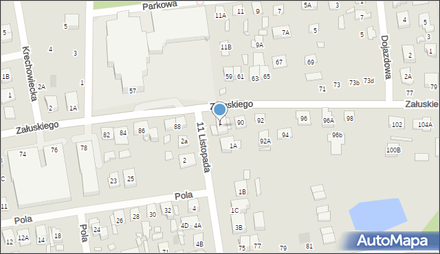 Kobyłka, Załuskiego Marcina, ks., 90A, mapa Kobyłka