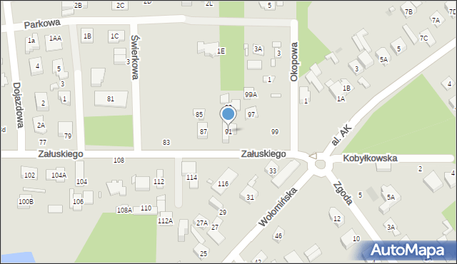 Kobyłka, Załuskiego Marcina, ks., 91, mapa Kobyłka