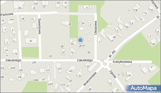 Kobyłka, Załuskiego Marcina, ks., 97, mapa Kobyłka