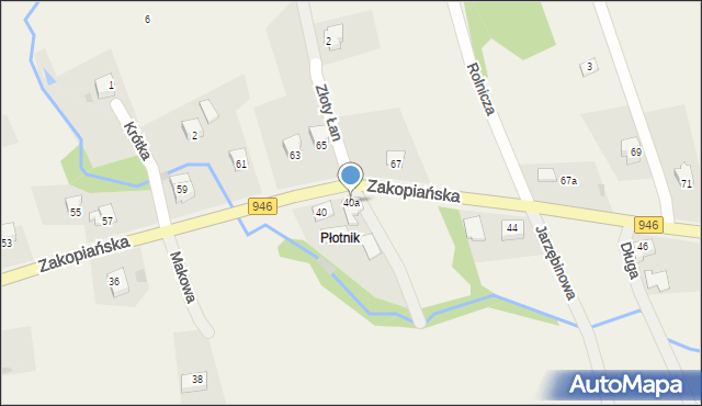 Kocoń, Zakopiańska, 40a, mapa Kocoń