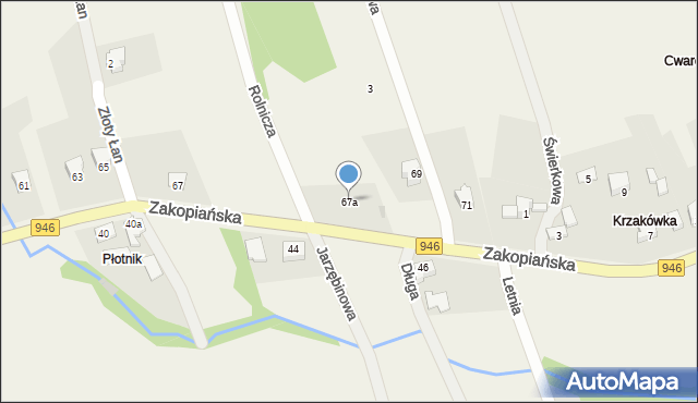 Kocoń, Zakopiańska, 67a, mapa Kocoń