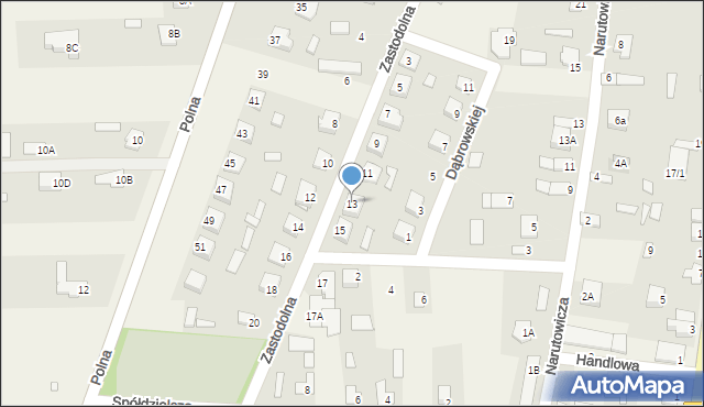 Kodeń, Zastodolna, 13, mapa Kodeń