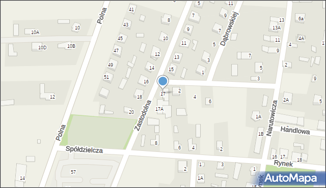 Kodeń, Zastodolna, 17, mapa Kodeń