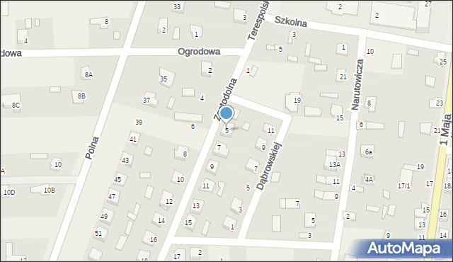 Kodeń, Zastodolna, 5, mapa Kodeń