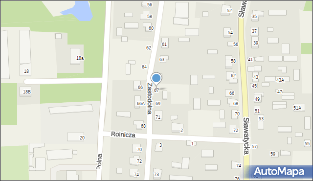 Kodeń, Zastodolna, 67, mapa Kodeń