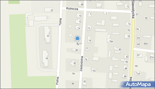 Kodeń, Zastodolna, 78, mapa Kodeń