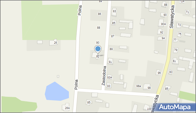 Kodeń, Zastodolna, 92, mapa Kodeń