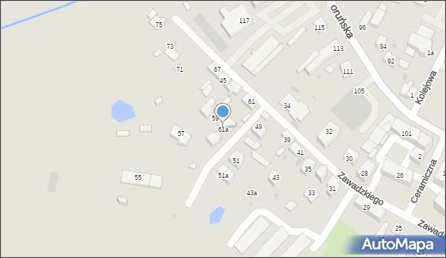Koło, Zawadzkiego Aleksandra, gen., 61a, mapa Koło