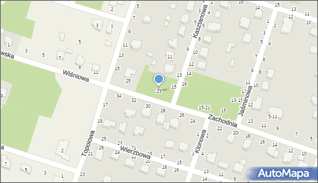 Koluszki, Zachodnia, 23, mapa Koluszki