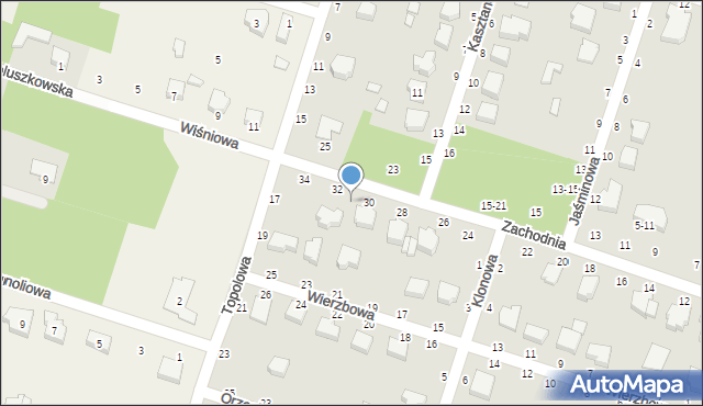 Koluszki, Zachodnia, 36, mapa Koluszki
