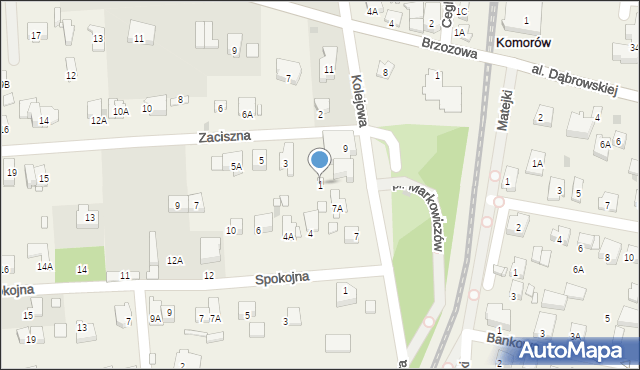 Komorów, Zaciszna, 1, mapa Komorów