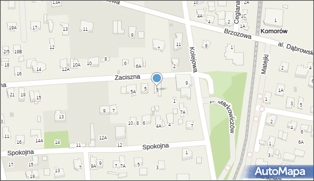 Komorów, Zaciszna, 3, mapa Komorów